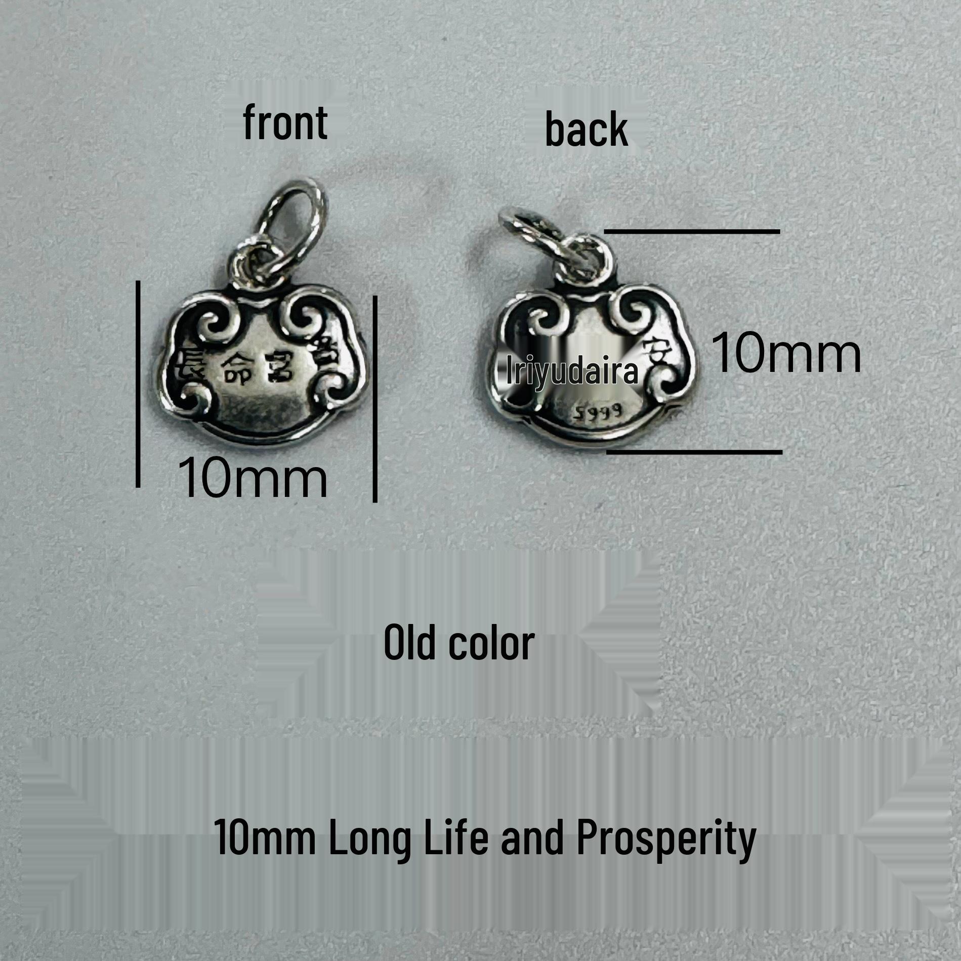 999 Sterling Silver 3D Peace and Fortune Red String Bracelet Charms 999 Sterling Silver