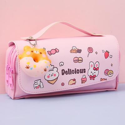 Estuche para lápices de descompresión bonito, estuche grande para lápices, estuche para lápices para niñas, estuche para lápices de doble capa, estuche para lápices para la escuela