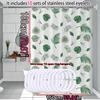 Simple wind green leaves bathroom shower curtain shielding partition Shower curtain quick dry can be scrubable light opaque bath