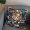 2D Bunte Leopardendruck Kissen Für Stilvolle Dekoration Muster Kissenbezug Geeignet Für Sofa Schlafzimmer Auto Kissenbezug