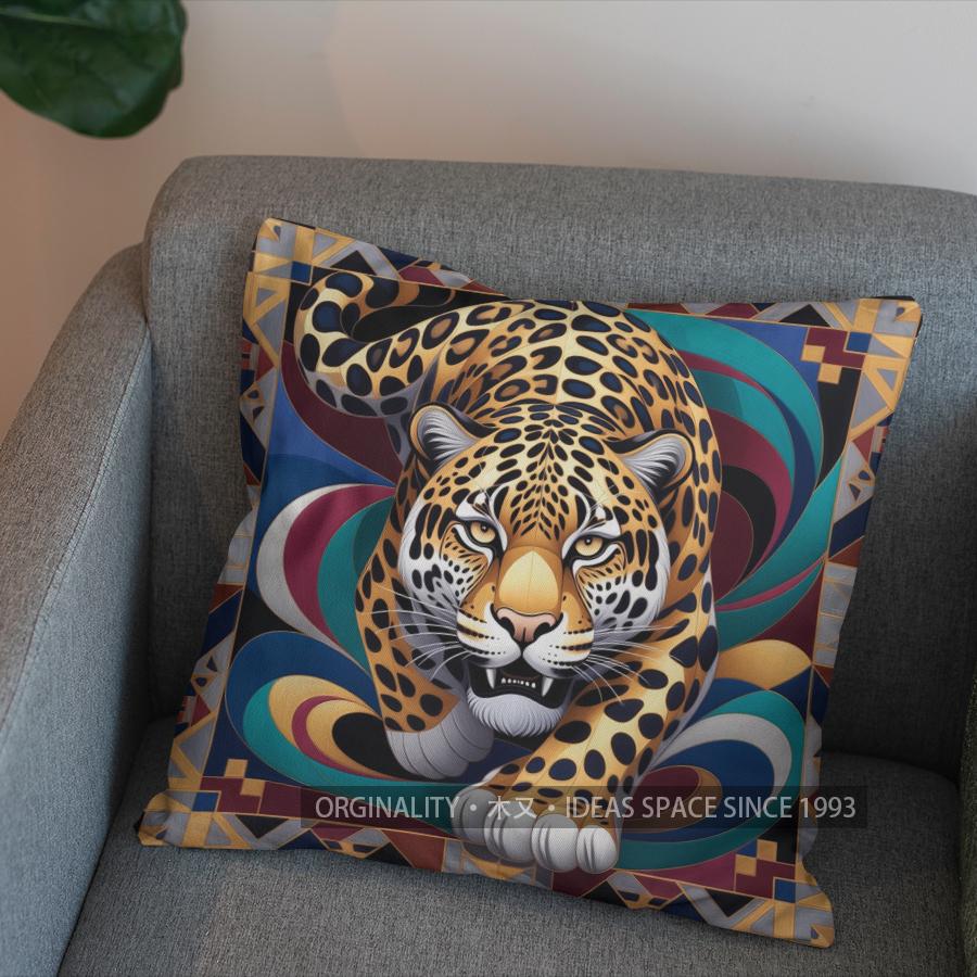 2D Bunte Leopardendruck Kissen Für Stilvolle Dekoration Muster Kissenbezug Geeignet Für Sofa Schlafzimmer Auto Kissenbezug