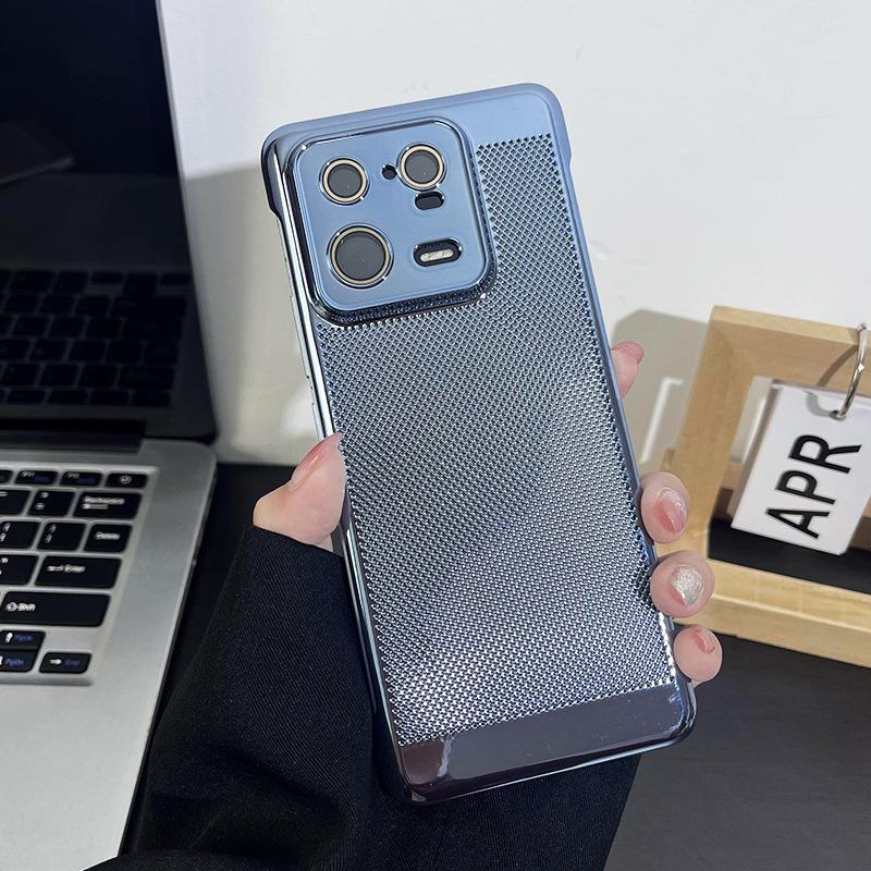 Compatible with Xiaomi 13 ULTRA electroplated cooling mesh phone case, Xiaomi 14 comes with lens protector, shockproof PC hard case