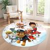 Paw Patrol Round Floor Mat Design for Entryway Dining Room Living Rooms Foyer Antislip Round Carpet Decorate Offices Gift for Festivals