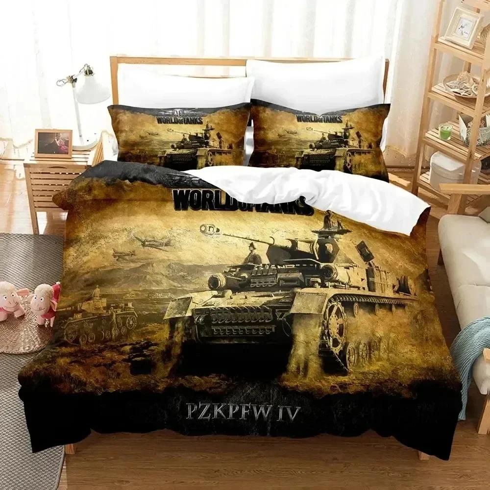Comforter Game World Of Tanks Bedding Set 3D Printed Suitable For Bedroom Kids Home Textile