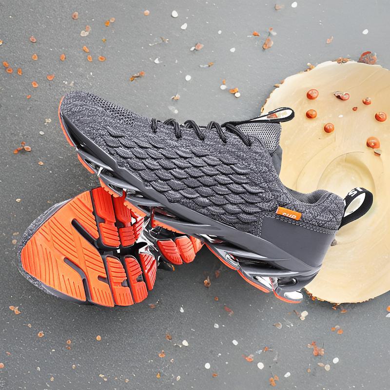 Herrenschuhe Frühling und Sommer atmungsaktiv und leicht neue koreanische Version Fischschuppenmuster Klingen-Mesh-Schuhe Sport- und Freizeitschuhe Laufschuhe