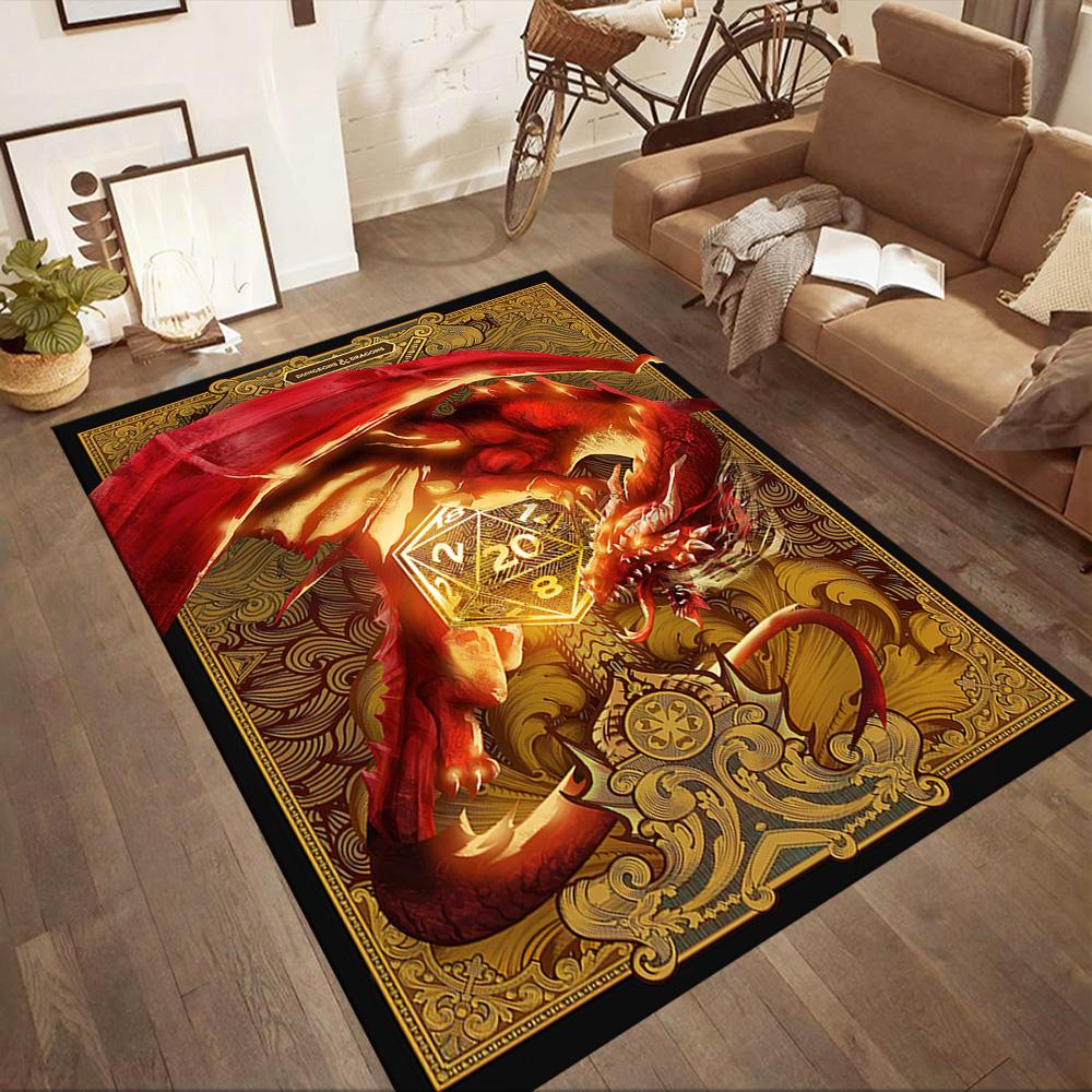 Dungeons & Dragons Floor Mat Design for Dining Room Kitchen Balcony Living Rooms Antislip Carpet Office home decor Spiritual Gift
