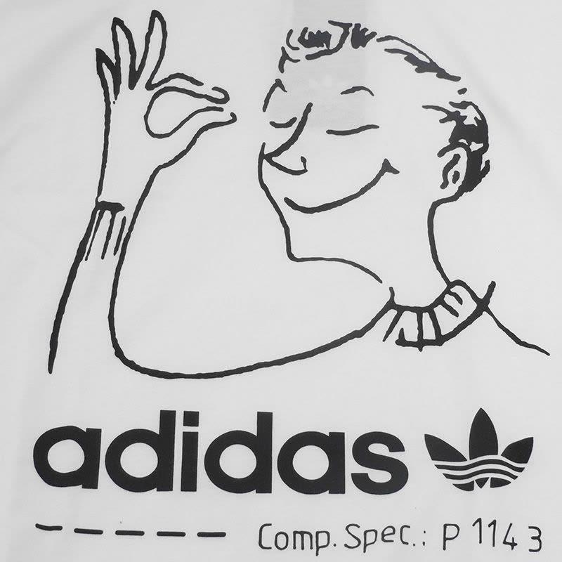 Adidas Originals Trefoil Fun Tee Hand-Painted Character Round Neck Short Sleeve T-Shirt Men Tops White CZ1765