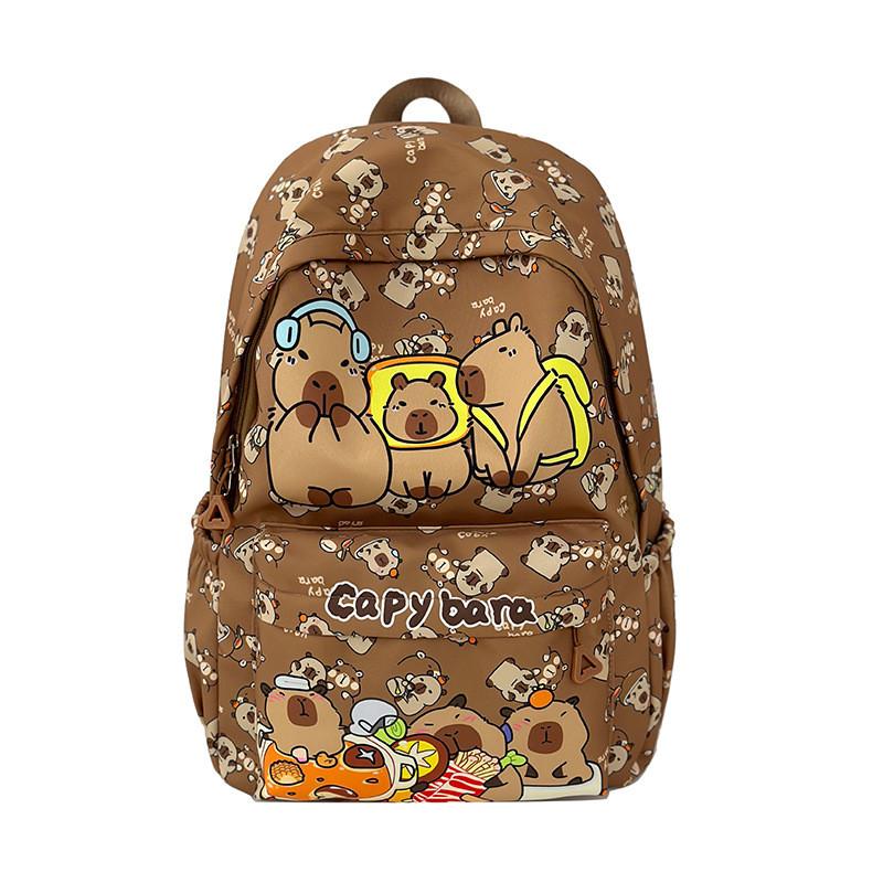 Printed Backpack Capybara Outdoor Breathable Large Capacity Travel Schoolbag Bag