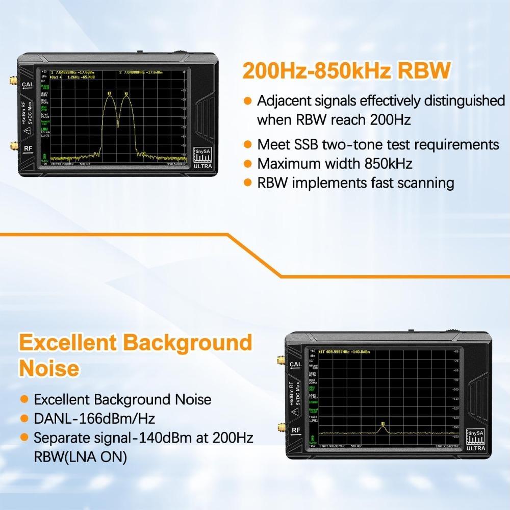 -SA ZS406 Spectrum Analyzer, 2025 Upgrade 4.0-inch 100kHz-5.4GHz HW V0.4.6 Handheld Frequency Analyzer, with 32Gb Card, 2-in-1 Signal Generator