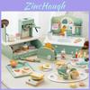 Wooden Simulation Coffee Machine Juicer Cake Dressing Table Model Kid Toy Set For Creative Learning