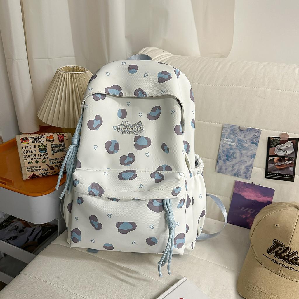 Schoolbag spring new milk whirring cute sweet girl travel backpack Korean ins college wind polka dot light backpack