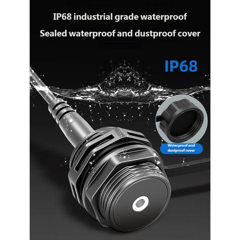 IP68 Waterproof 3.5mm Auxiliary Panel Mount Socket 3.5mm TRS Threaded Connector With Protective Cap For Harsh Environment