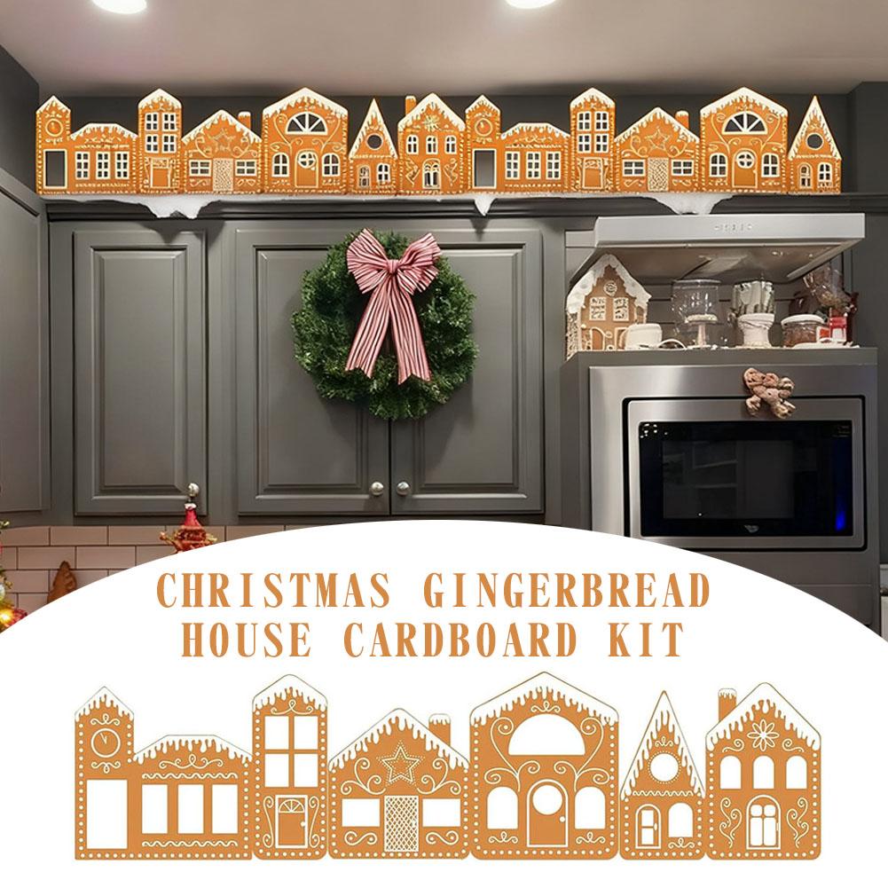 2pcs Christmas Gingerbread House Cardboard Kit Reusable, Glue Free And Easy To Assemble Parent Child DIY Interactive Props