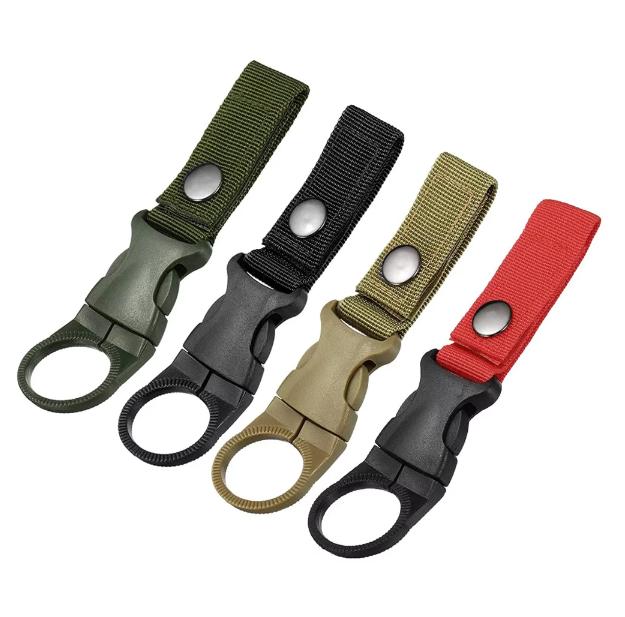 Water Bottle Hanger Holder Outdoor Camping Hiking Climbing Backpack Buckle Carabiners Multi-function Nylon Buckle Hook Multitool