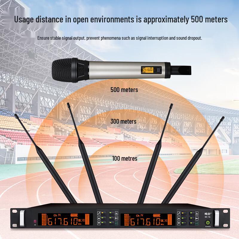 Weishu DC-16 Professional True Diversity Wireless Handheld Microphone System (CN version)