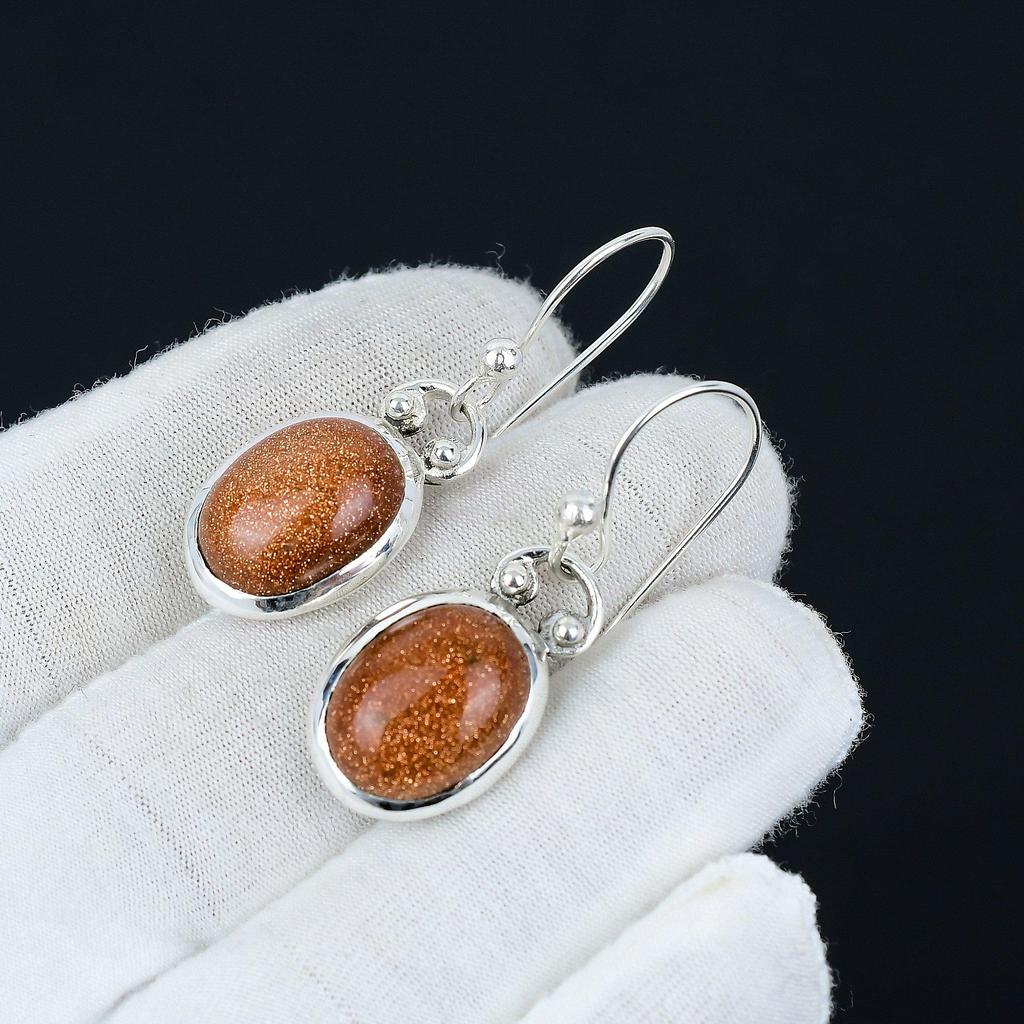 Solsten Ädelsten Örhänge, Orange Solsten 925 Sterlingsilver Örhänge, Handgjorda Smycken, Bohemiskt Örhänge, Gåvor Till Kvinnor, Damörhänge
