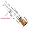 IMEEA BBQ Skewers, Stainless Steel Skewers with Wooden Handles, 42cm, Set of 6, for Camping and Outdoors