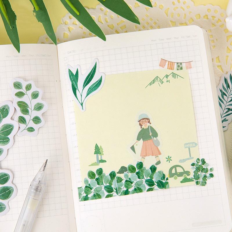45 Stück/Set Grüner Garten Früher Morgen Pflanzenblatt Aufkleber Dekorativer Aufkleber Tagebuch Schreibwaren Album Aufkleber Flocken Scrapbooking