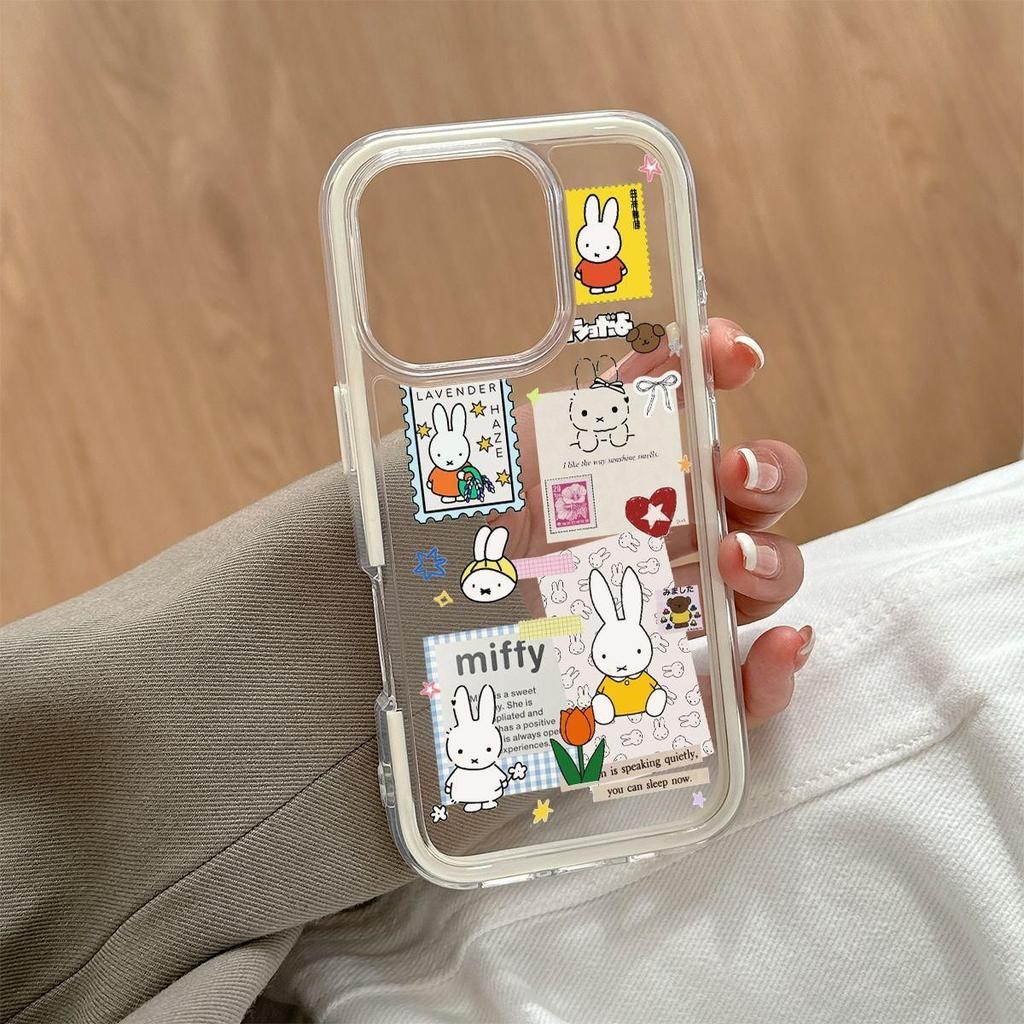 Miffy Rabbit Stamp Sticker for Apple iPhone16/17promax Mobile Phone Case 14/15 Cute 12 Sets 13