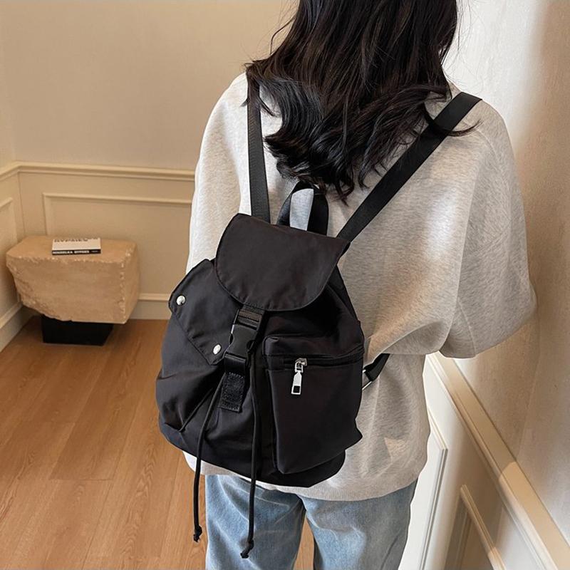 Women's Lightweight Nylon Candy Color Backpack Fashion Large Capacity Summer Travel Shoulder Bag Student Schoolbag For Outdoor Daily Use CLE