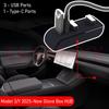 Glove Box Docking Station for Tesla Model 3 Y 3+ Y Juniper USB Hub Ports Car 4-in-1 USB Extender Charger Upgrade Data Transfer