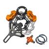 220mm Motorcycle Rear Brake Caliper Disc rotor Kit  4 Piston CNC Brake Caliper for Scooter Rear Flat Fork Brake System Upgrade