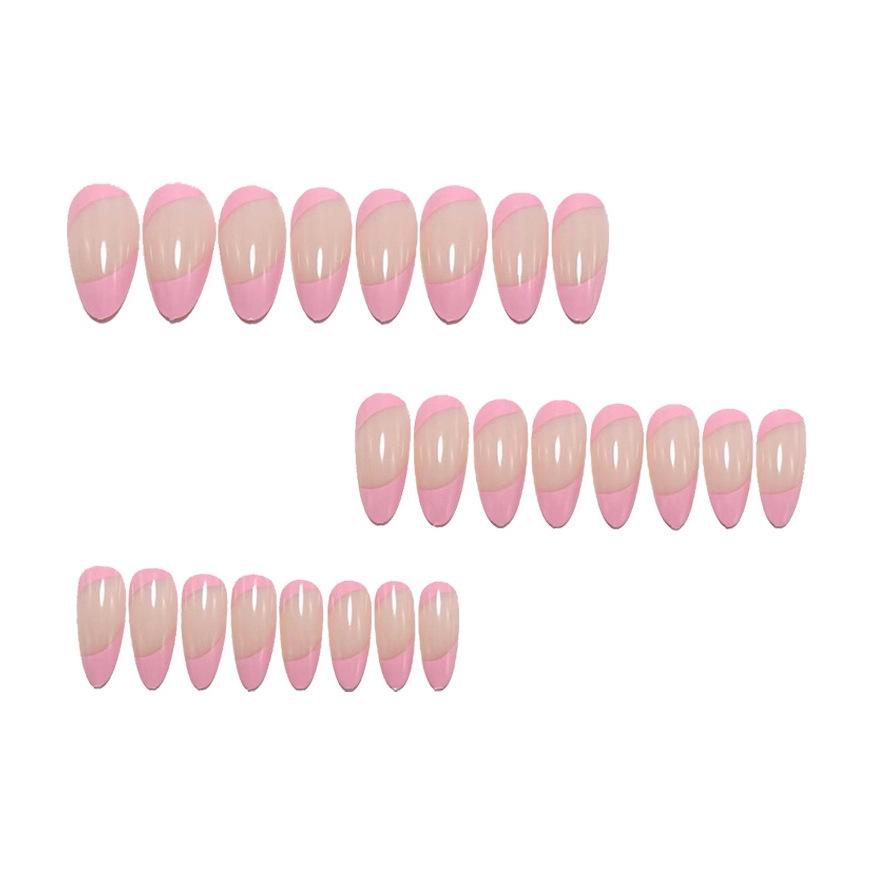 Einfache Nude-Rosa Französische Mandel-Nagelkunst-Sticker - Tragbare Grenzüberschreitende Nagelspitzen