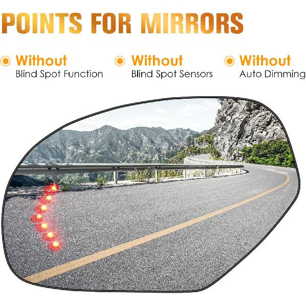 Driver Left Side Heated Mirror Glass Fits For 2007-2014 Cadillac Escalade Chevy Avalanche Silverado Suburban Tahoe GMC Sierra Yukon 1500 2500 2500HD