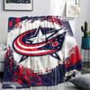 1 Stück Columbus Blue Jackets Aufdruck Flanelldecke, Hohe Qualität, Bequem für alle Jahreszeiten, Heimdekoration, Wärme und Komfort, Perfekt für Geschenke