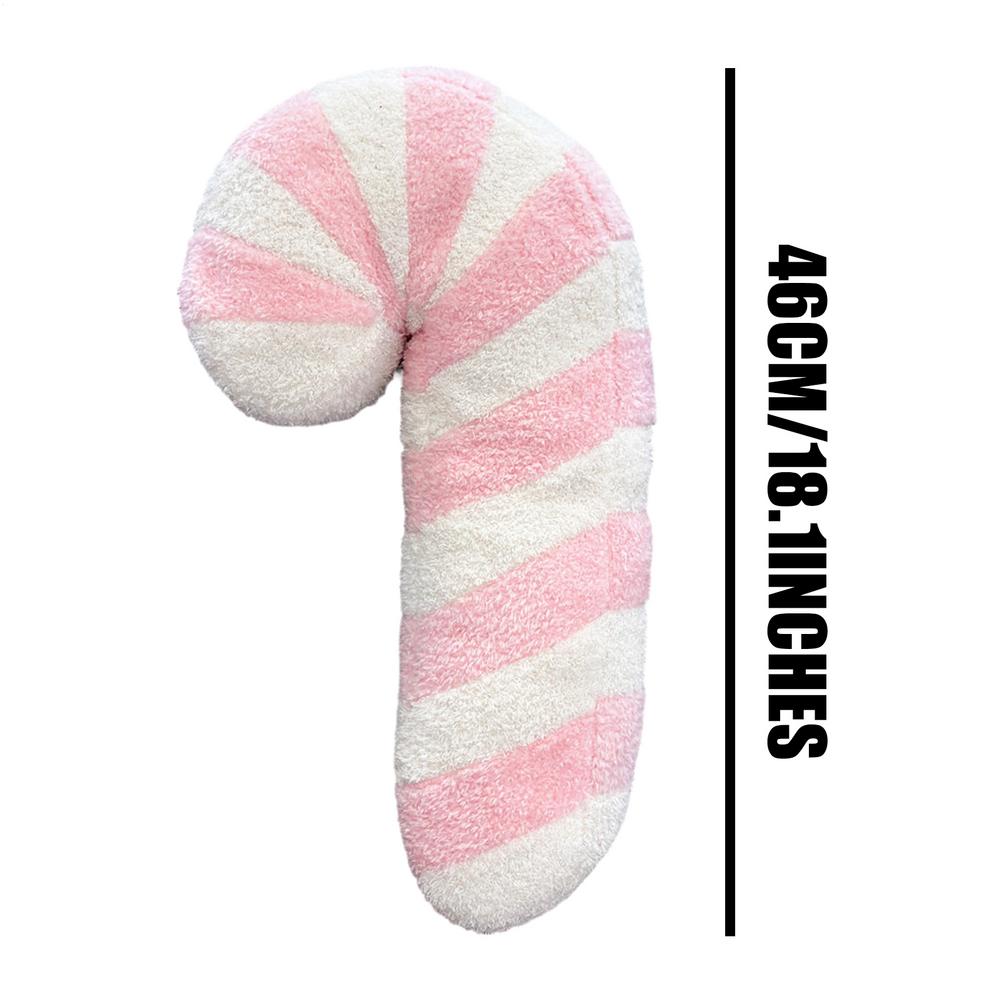 Christmas Pillows Soft Cute Candy Cane Plush Cushion Candy Throw Pillow Christmas Decorations for Party Sofa Living Room Bedroom