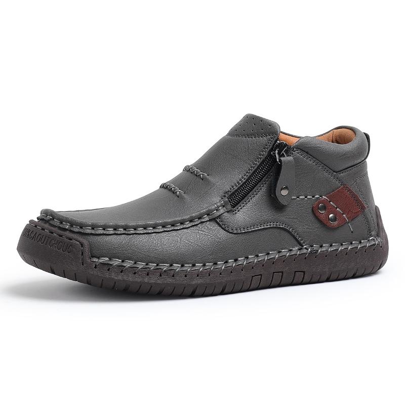 Men's Outdoor Casual Shoes Slip-on Flats Leather Shoes High-top Shoes Large Sizes Ankle Boots Formal Shoes 38-50