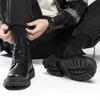 Fashion Men's Round-toe Motorcycle Shoes Casual Work Shoe High-top Fashion Non-slip Trendy Versatile Business Leather Shoes Mens Boot