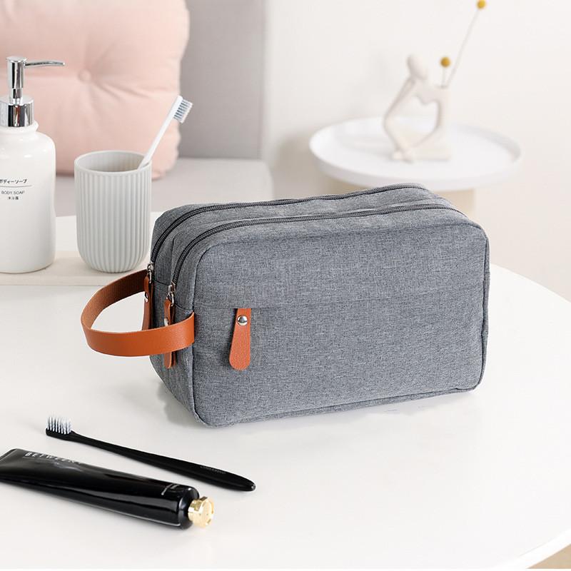 Double-layer Travel Toiletry Bag Men's Business Portable Toiletry Storage Bag Moisture-proof Large Capacity Cosmetic Bag Wholesale