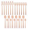 Newest Orange Silver 304 Stainless Steel Dinnerware High Quality 24Pcs Cutlery Set Matte Blue Flatware Knife Fork Spoon Hanging Tableware Set
