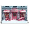 Mocsicka Christmas Photography Backgrounds Winter Snow Decor Photo Backdrops Xmas Tree Candy Store House Pattern Shooting Banner