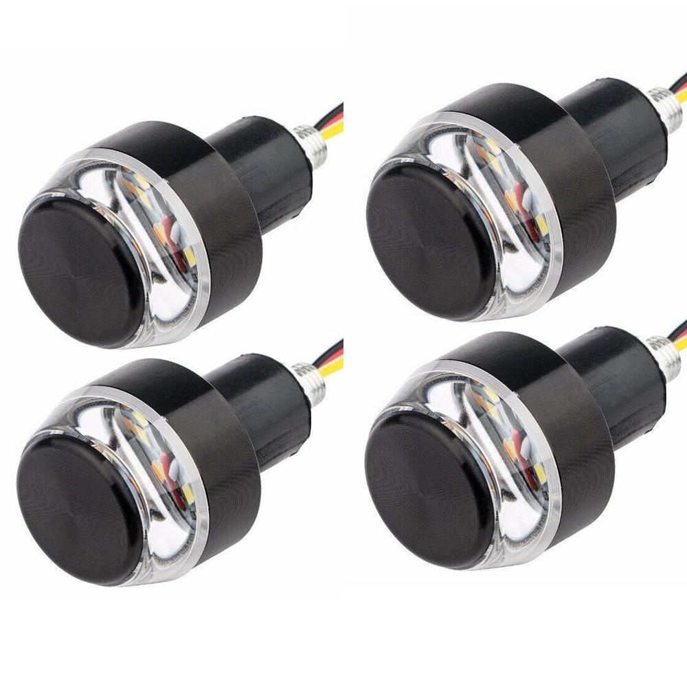 4pcs Motorcycle Turn Signal LED Light Indicator Blinker Handle Bar End