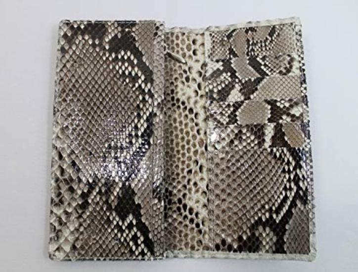 [High-end Kimono Store] [Top-Quality Python] Single-Piece Leather, Double-Sided Snakeskin Python Wallet, Long Wallet for Men and Women, Diamond