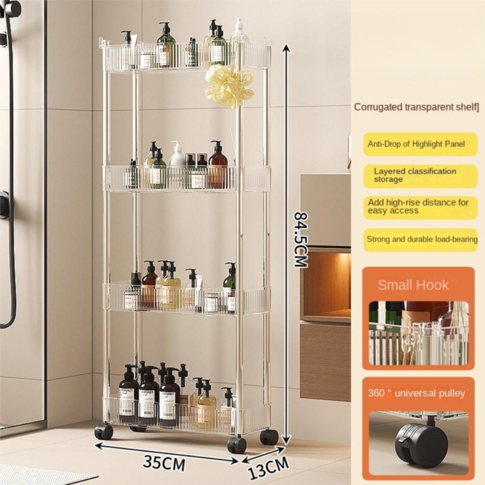 

Space-saving Storage Rack Multifunctional Trolley Storages Shelf Living Room B