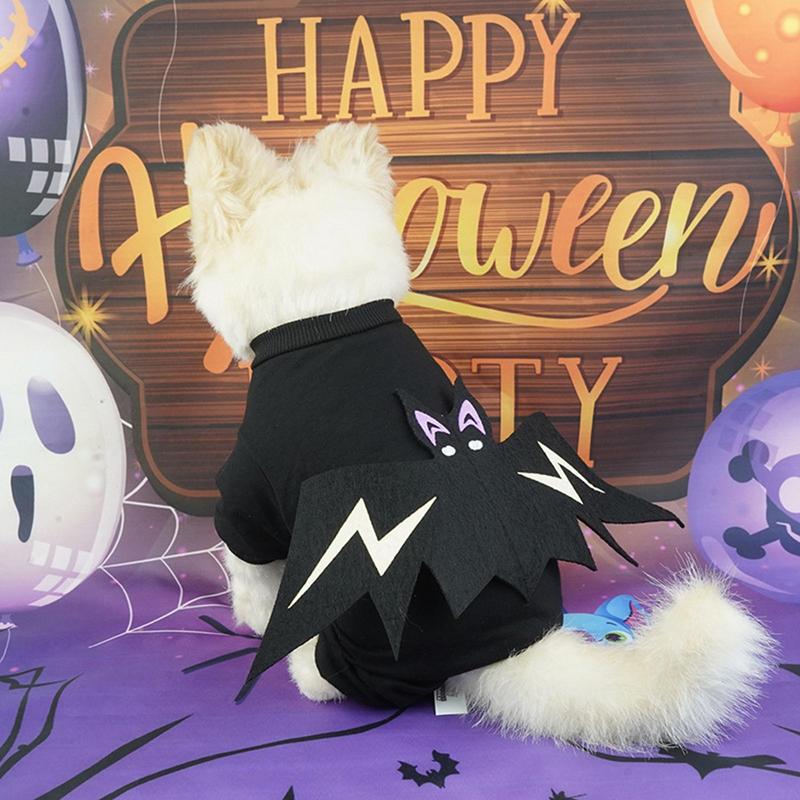 Bat Wings Costume For Dog Glow In The Dark Cute Puppy Cat Dress Up Costume Breathable Bat Wings Dog Clothes For Halloween Party