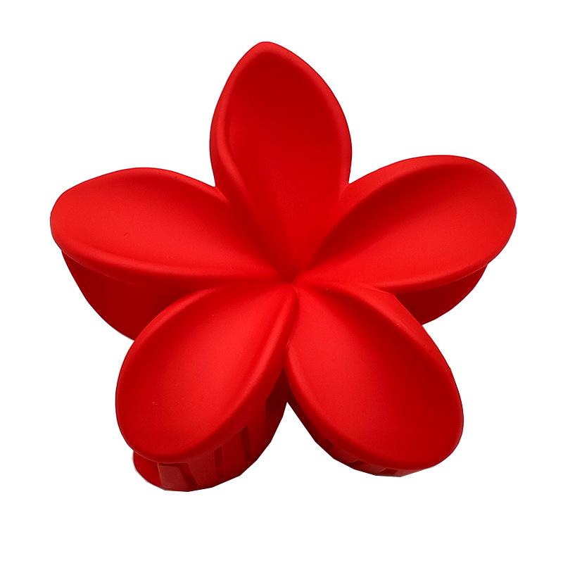 Matte Flower Hair Claw: Five-Petal Clip for Updo & Ponytail