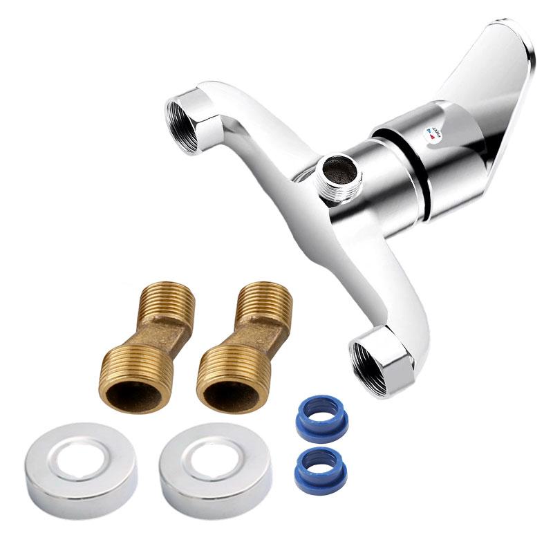 

Bathroom Shower Faucet Mixing Valve Wall Mounted Hot Cold Water Taps Household Toilet Bathtub Faucet Home Bathroom Accessories