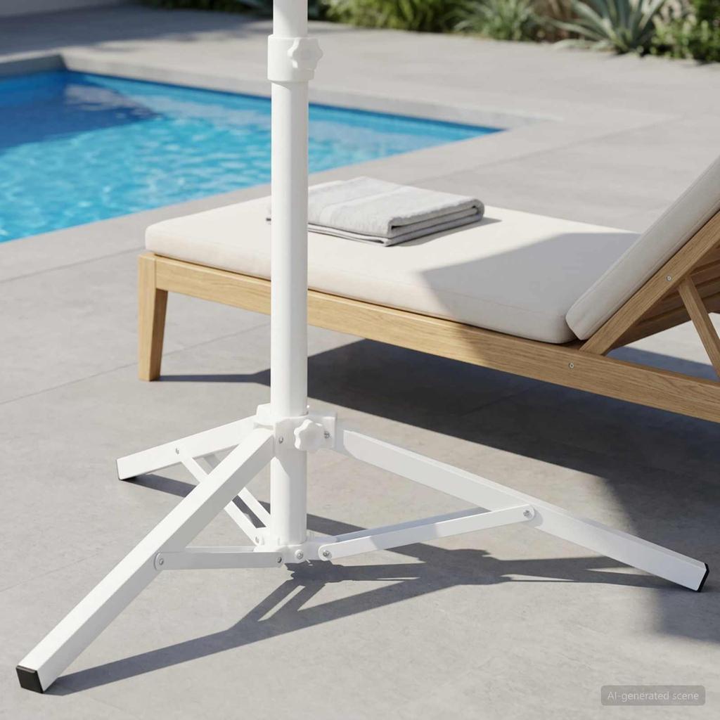 Parasol Stand White Steel for 25 32 Mm Pole