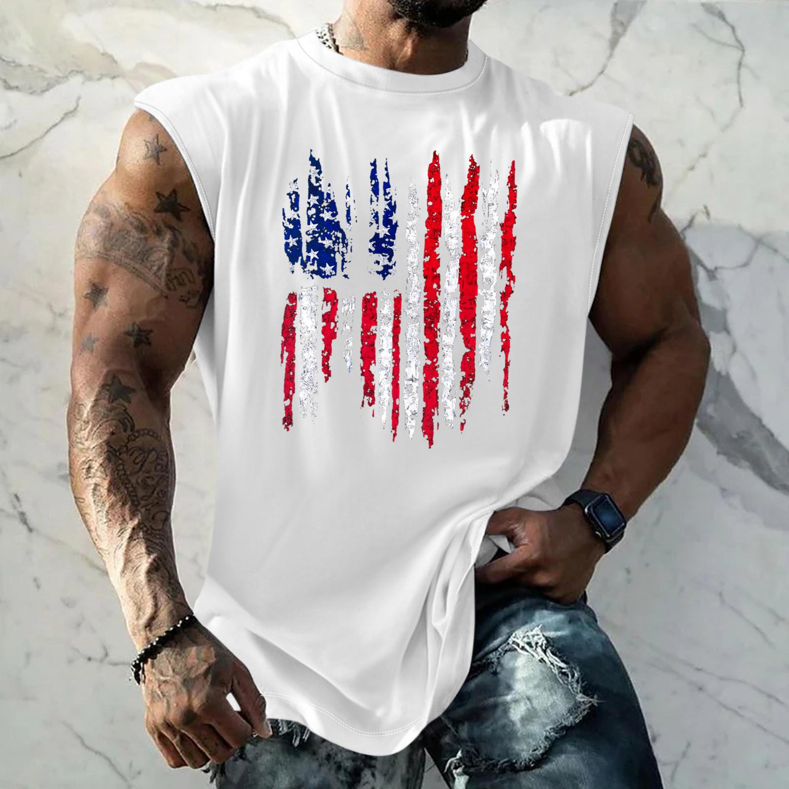 

Мужской летний модный повседневный топ без рукавов на бретельках XL белый