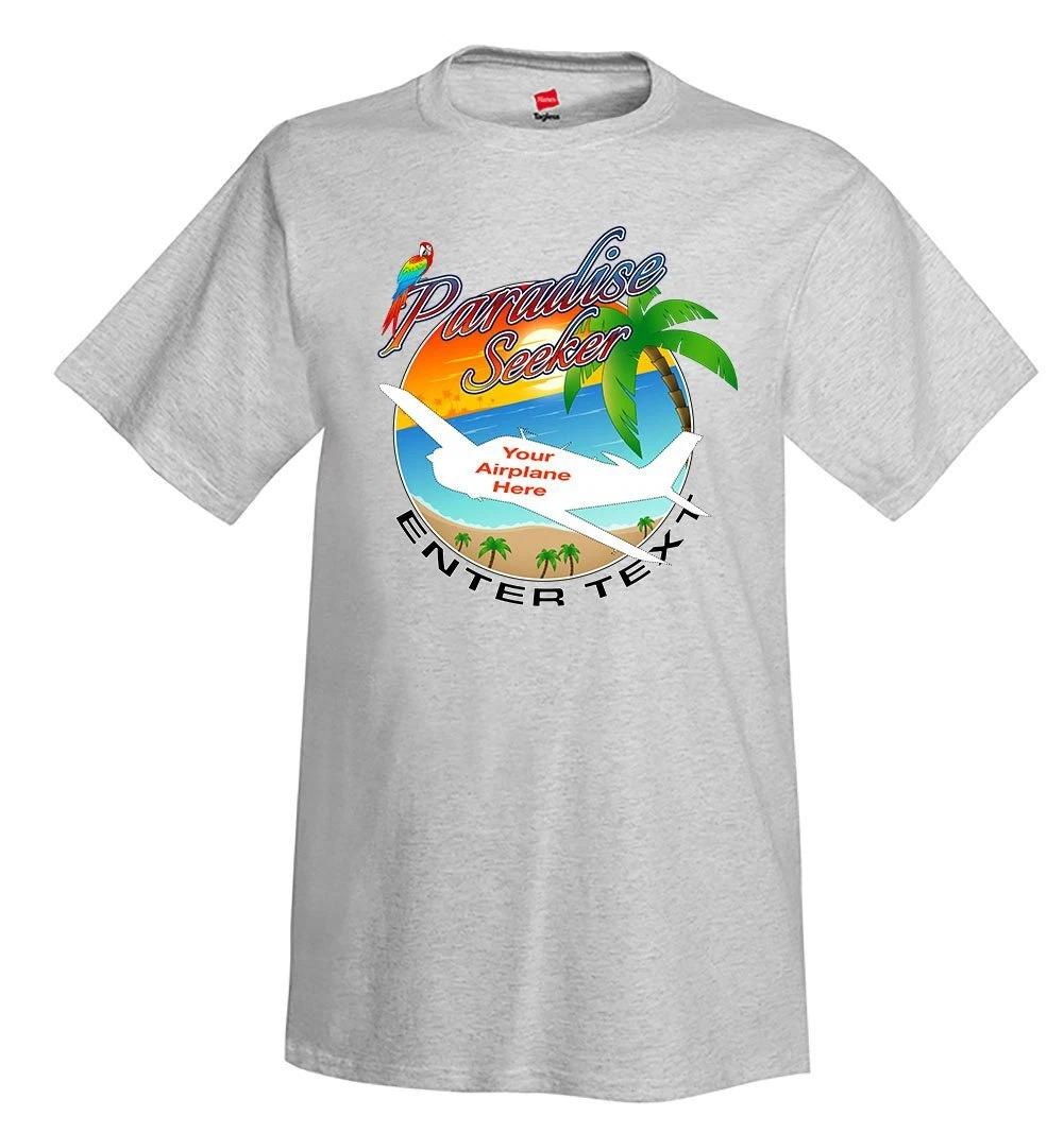 Тематическая футболка для искателя рая - Индивидуальная авиационная футболка - Персонализированная с вашим самолетом L