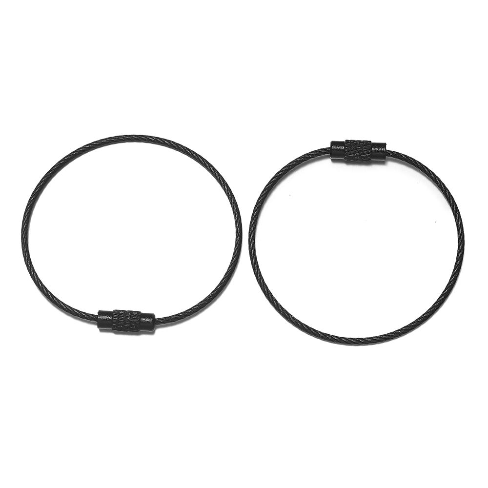 10pcs/Lot Colorful Iron Wire Keychain Cable Loop Screw Lock Rope Key Holder Keyring Key Chain Rings for Jewelry Making Supplies