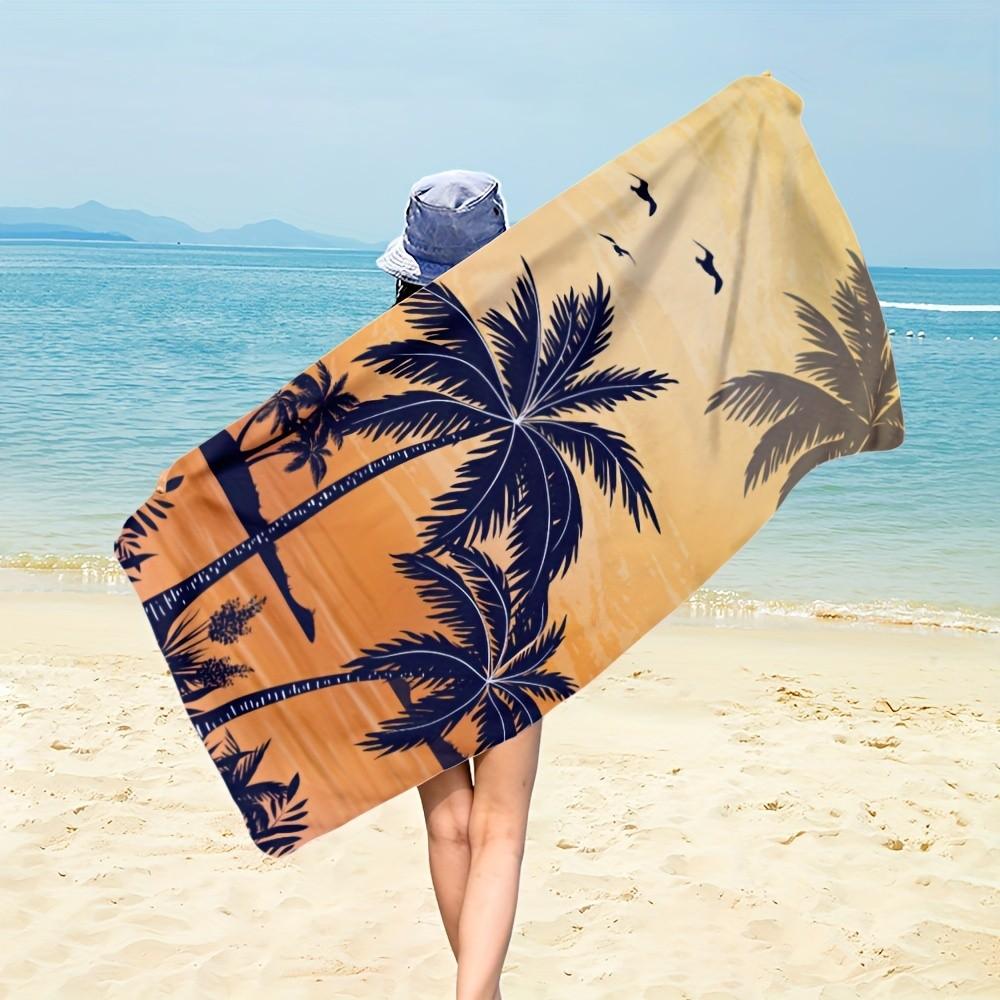 Vintage Palm Tree Beach Towel Patterned Sunscreen And Windproof Suitable For Swimming Pool Camping Travel Blanket