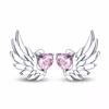 Fashion Luxurious Asymmetrical Wing With Heart-Inlaid Stud Earrings For Women Jewelry Accessries Gift