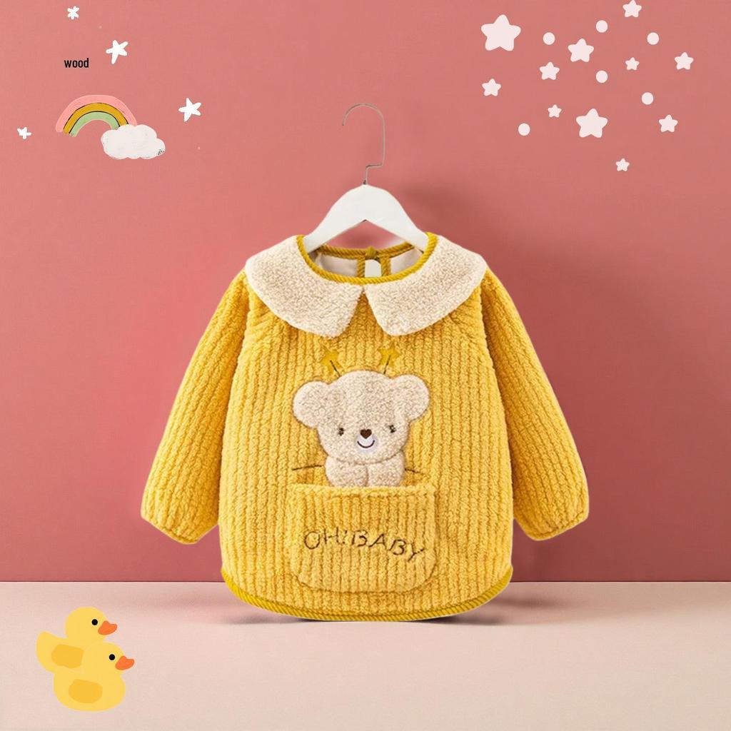Stylish Waterproof Baby Coveralls for Autumn & Winter – Thickened, Stain-Proof Protective Clothing & Bib for Infants and Toddlers