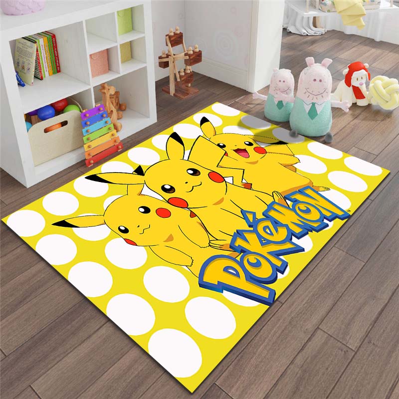 Japan P-Pokemon Pikachu Pattern Cartoon Carpets for Living Room Bedroom Bedside Floor Mat Area Rug Home Decor Luxury Gifts