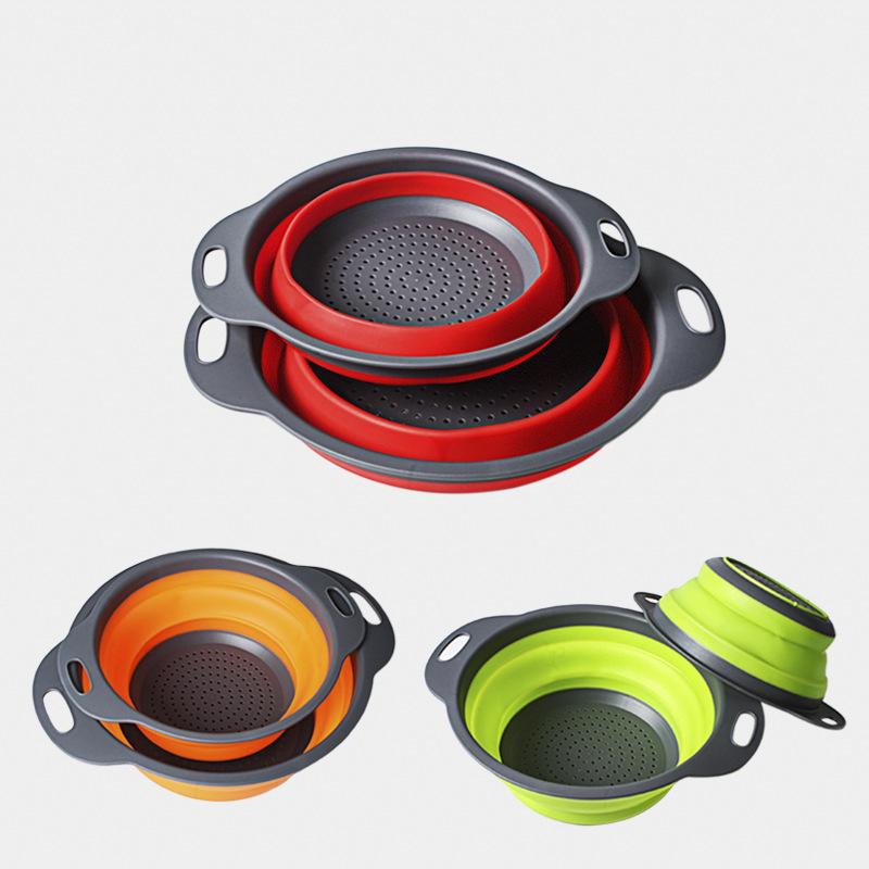 2-Piece Folding Colander & Drain Basket Set